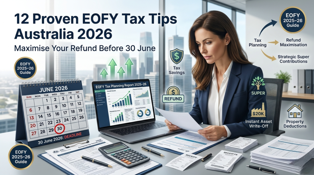 EOFY tax tips Australia 2026 — 12 strategies to maximise your tax refund before 30 June