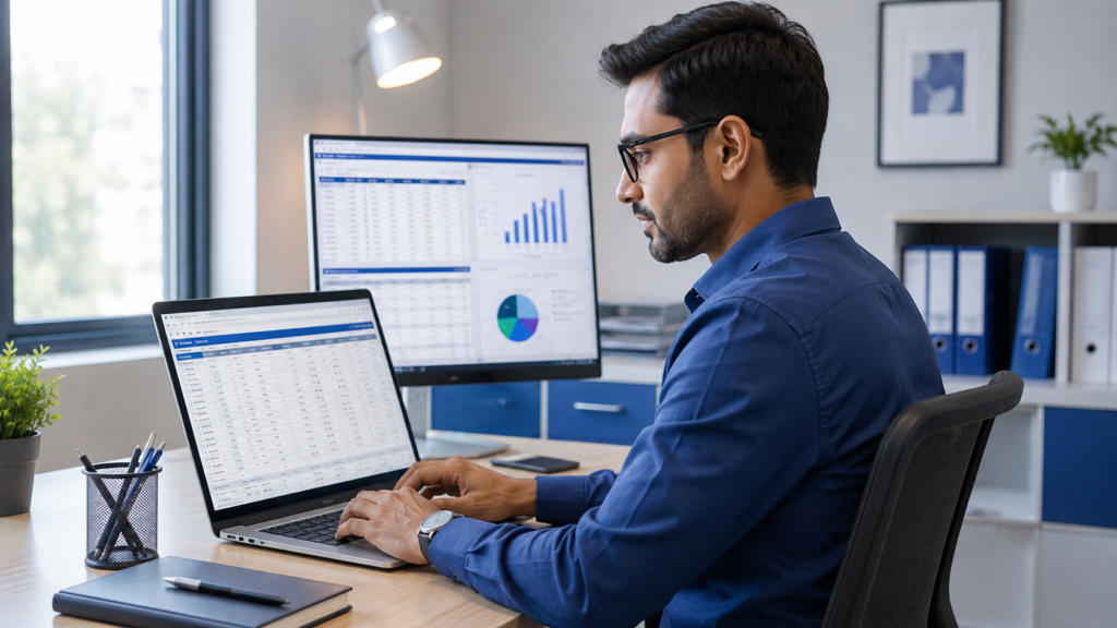 offshore accounting support Australia CPA firm accountant working on tax returns and financial documents